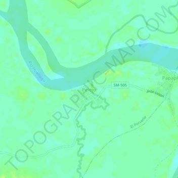 Pelejo地形图、海拔、地势