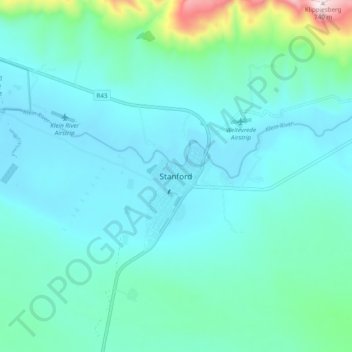 Stanford地形图、海拔、地势