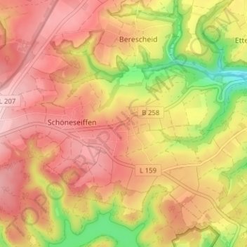 Harperscheid地形图、海拔、地势