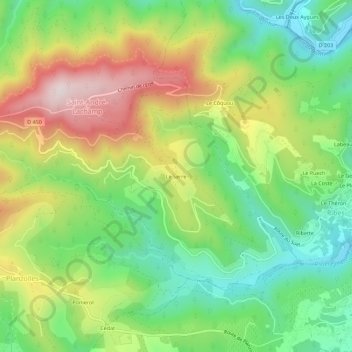 Le Serre地形图、海拔、地势