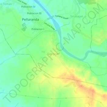San Josef地形图、海拔、地势