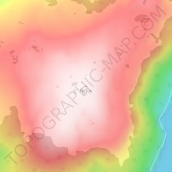 Nesoy地形图、海拔、地势