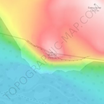 Skierffe地形图、海拔、地势