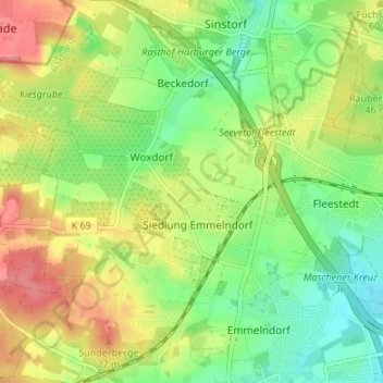 Wittenberg地形图、海拔、地势