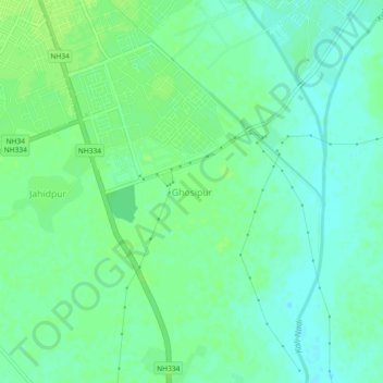 Ghosipur地形图、海拔、地势