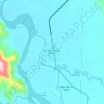 Santo Domingo de Anda地形图、海拔、地势