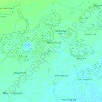 Karur地形图、海拔、地势