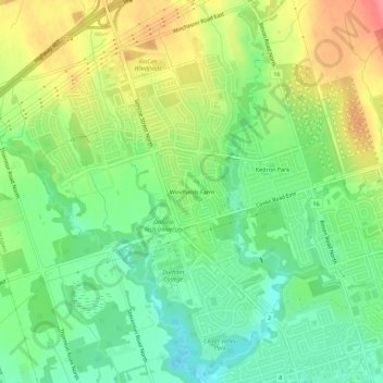 Windfields Farm地形图、海拔、地势