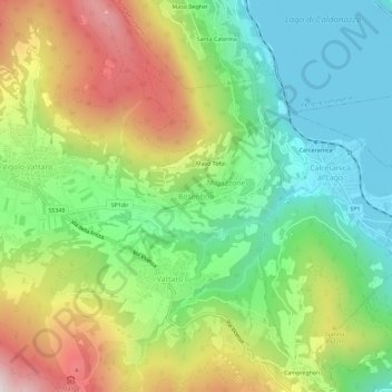 Bosentino地形图、海拔、地势
