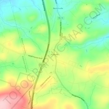 Plowville地形图、海拔、地势