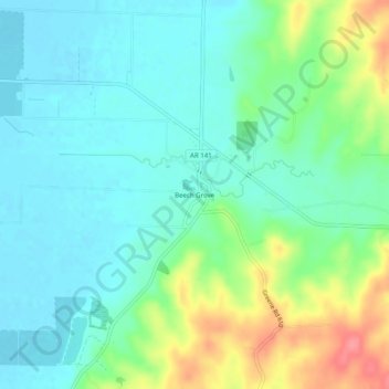 Beech Grove地形图、海拔、地势
