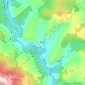 Bustasur地形图、海拔、地势