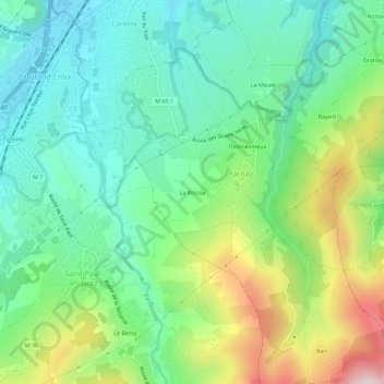La Brosse地形图、海拔、地势