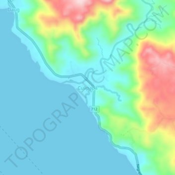 Culipapa地形图、海拔、地势