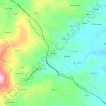 Limiñón地形图、海拔、地势