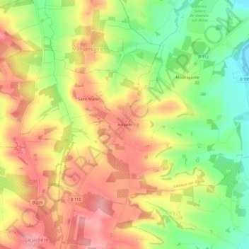 Ampeils地形图、海拔、地势