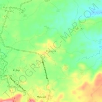 Kakawit地形图、海拔、地势