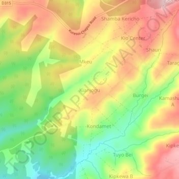 Kianjogu地形图、海拔、地势