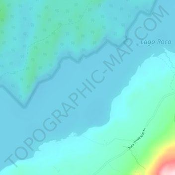 Lago Roca地形图、海拔、地势