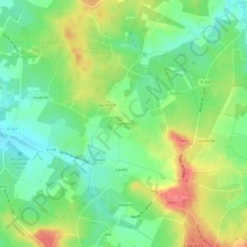 Fourneau地形图、海拔、地势