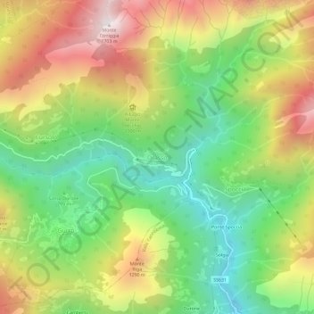 Orasso地形图、海拔、地势