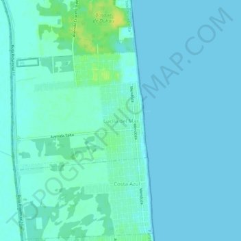 Lucila del Mar地形图、海拔、地势