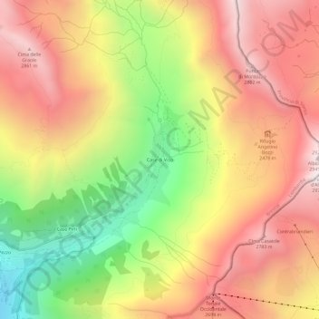 Case di Viso地形图、海拔、地势
