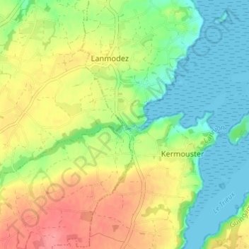 Pommelin地形图、海拔、地势