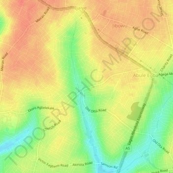 Ekoro地形图、海拔、地势