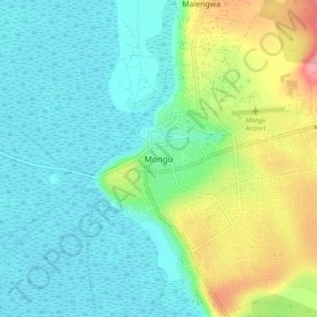 Mongu地形图、海拔、地势