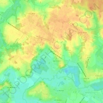 Utre地形图、海拔、地势