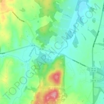 Aldie地形图、海拔、地势