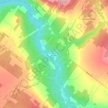 Domaine-de-la-Halte地形图、海拔、地势