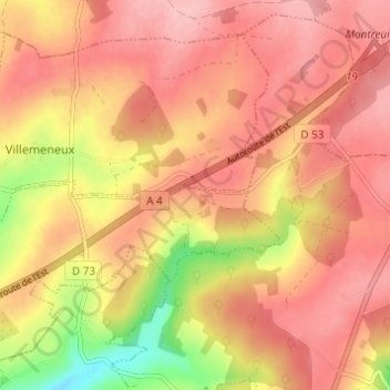 Torchamps地形图、海拔、地势