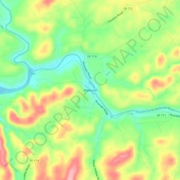 Alvarado地形图、海拔、地势