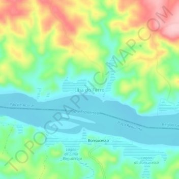 Ilha do Ferro地形图、海拔、地势