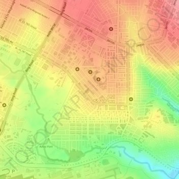 Wereda 11 Administration Office地形图、海拔、地势