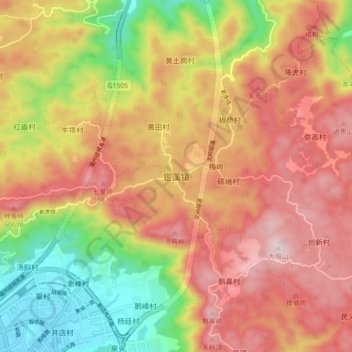 宦溪镇地形图、海拔、地势