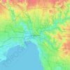 Melbourne地形图、海拔、地势