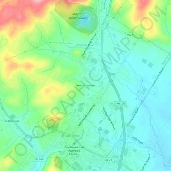New Berlinville地形图、海拔、地势