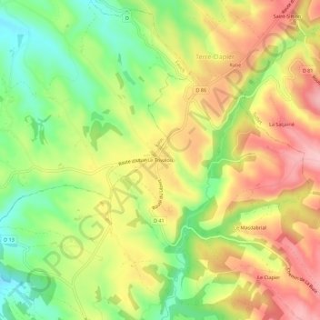 Le Trivalou地形图、海拔、地势