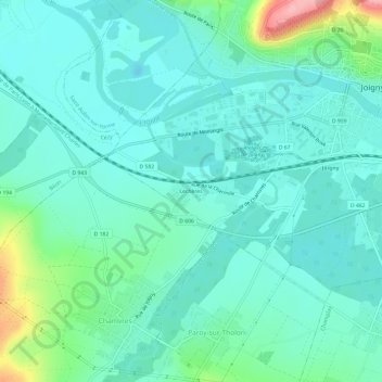 Lechères地形图、海拔、地势