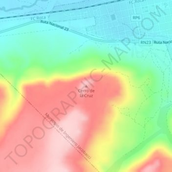 Cerro de la Cruz地形图、海拔、地势