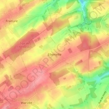 Ellemelle地形图、海拔、地势