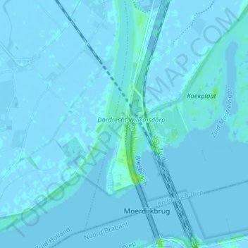 Willemsdorp地形图、海拔、地势