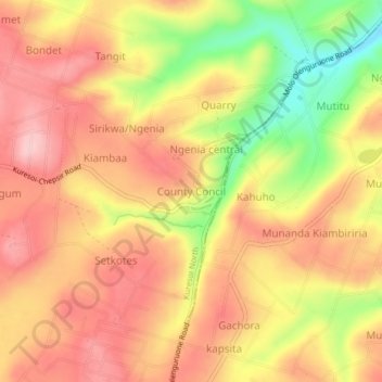County Concil地形图、海拔、地势