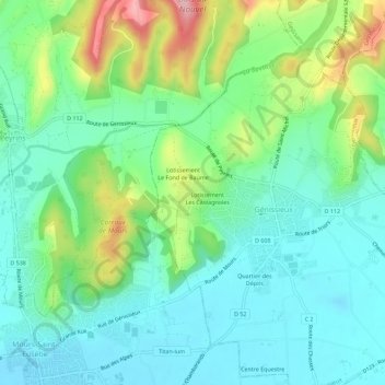 Lotissement Les 3 Sources地形图、海拔、地势