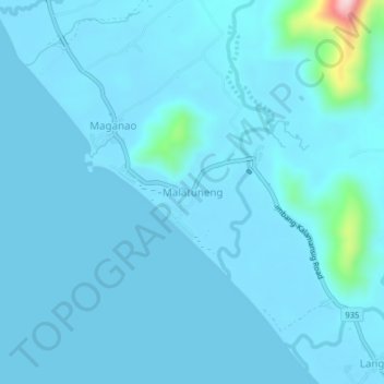 Malatuneng地形图、海拔、地势