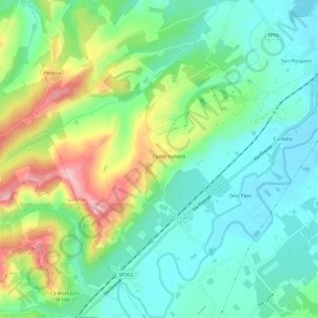 Castel Raniero地形图、海拔、地势