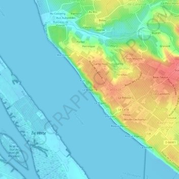 La Mayanne地形图、海拔、地势